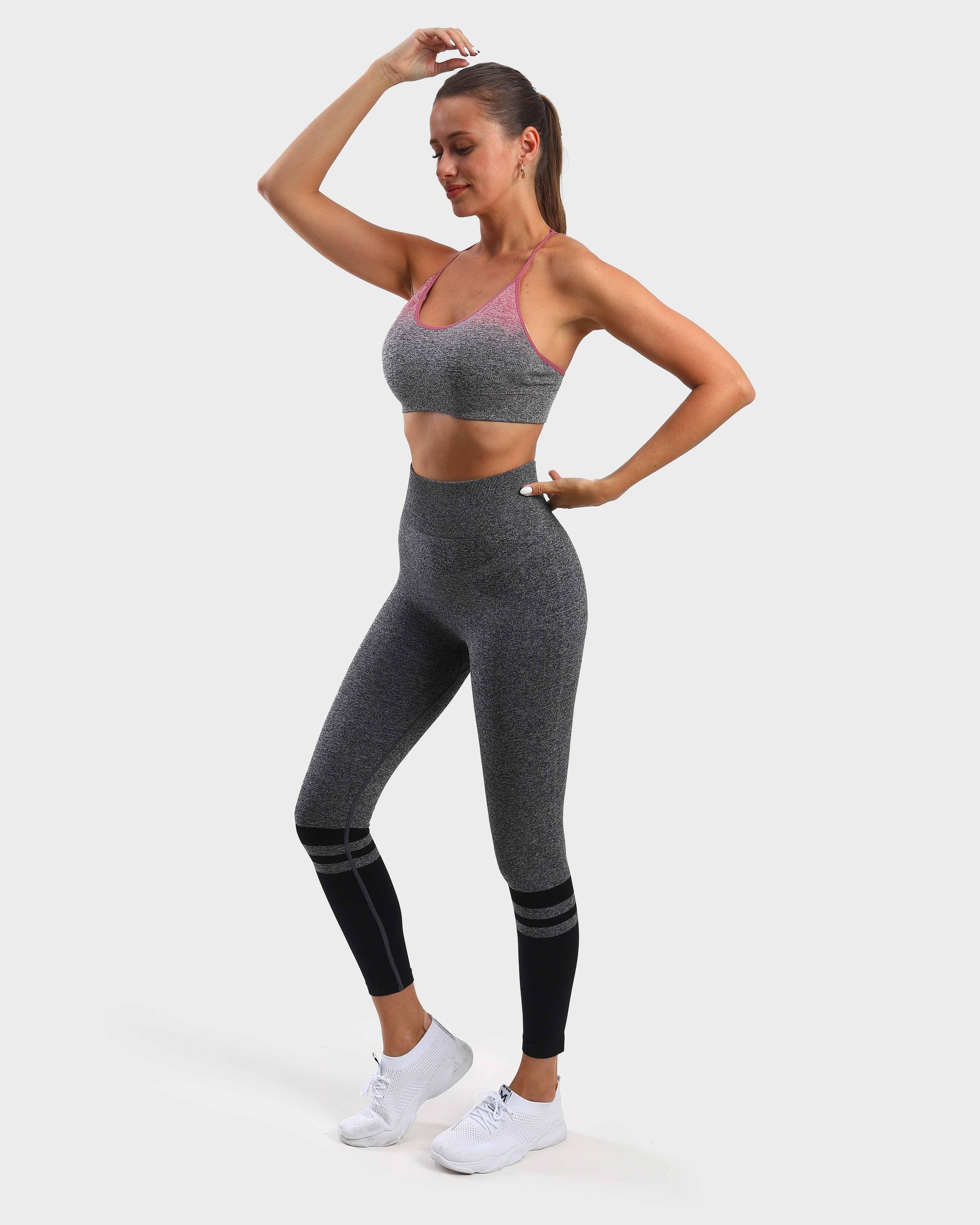 Seamless Flex Grey Striped Leggings